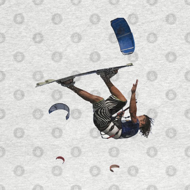 Kitesurfer Somersaulting Color Illustration by taiche
